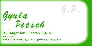 gyula petsch business card